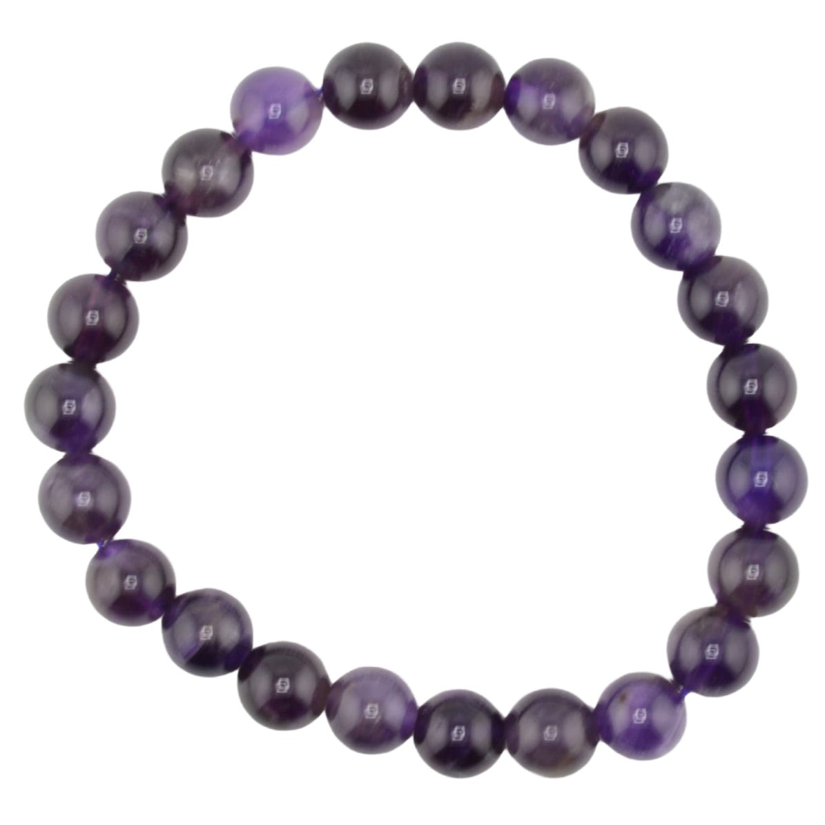 Amethyst Crystal 8mm Bead Bracelet