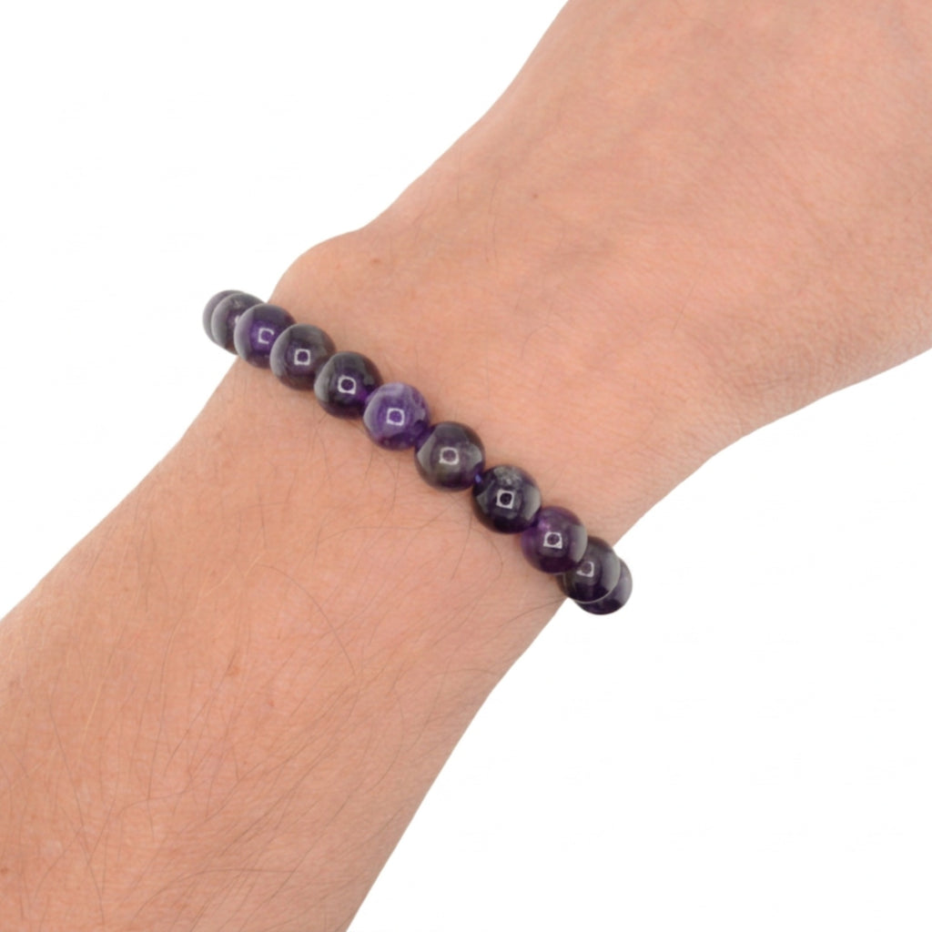Amethyst Crystal 8mm Bead Bracelet