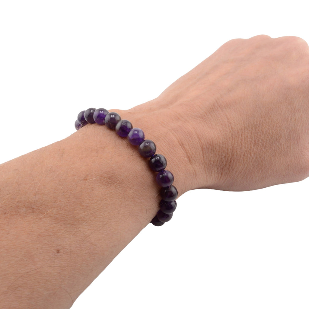 Amethyst Crystal 8mm Bead Bracelet