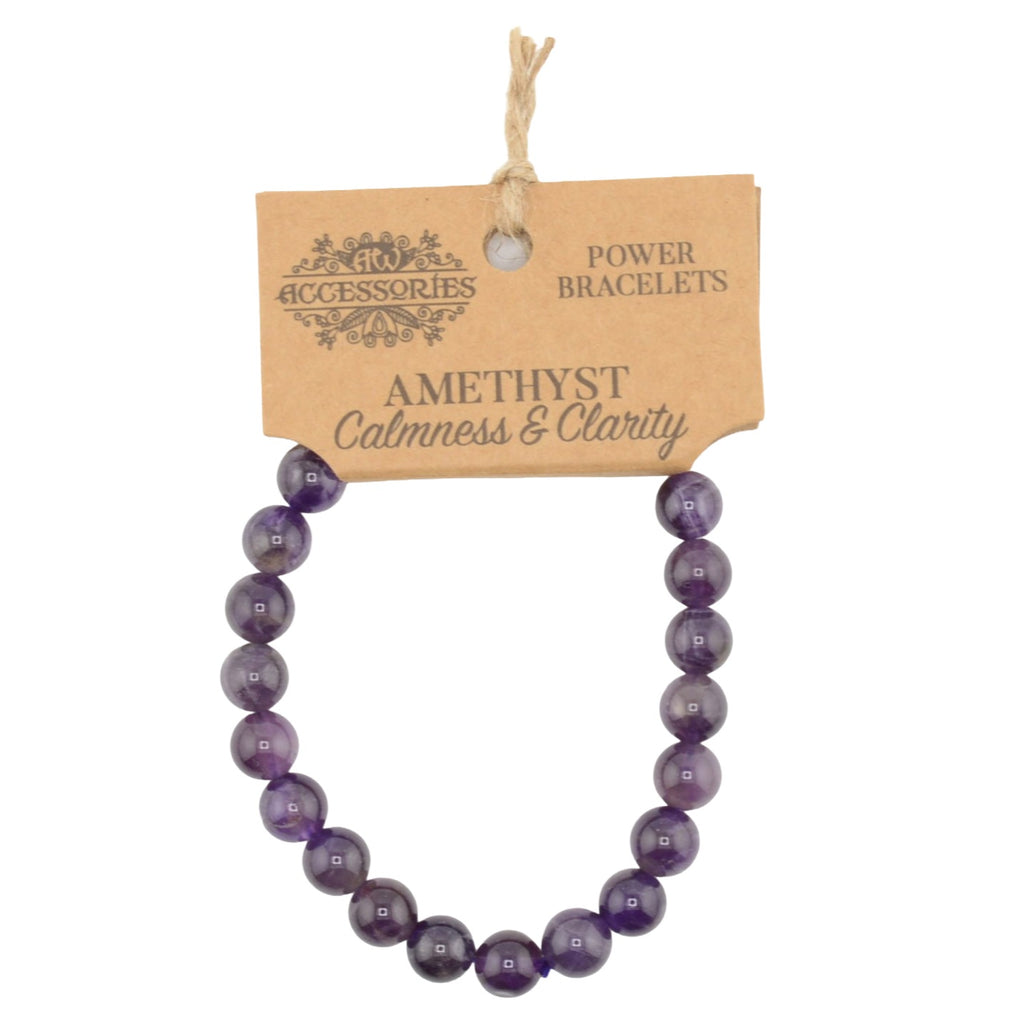 Amethyst Crystal 8mm Bead Bracelet