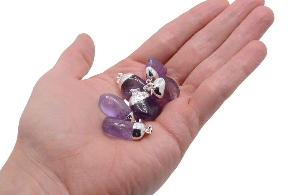Amethyst Crystal Gemstone Tumble Pendant