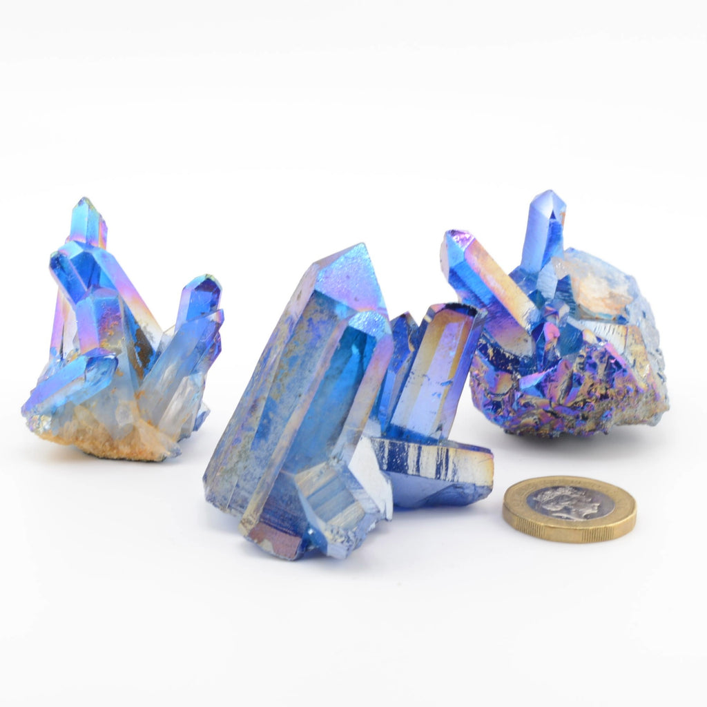Aura Quartz Point Cluster - Blue