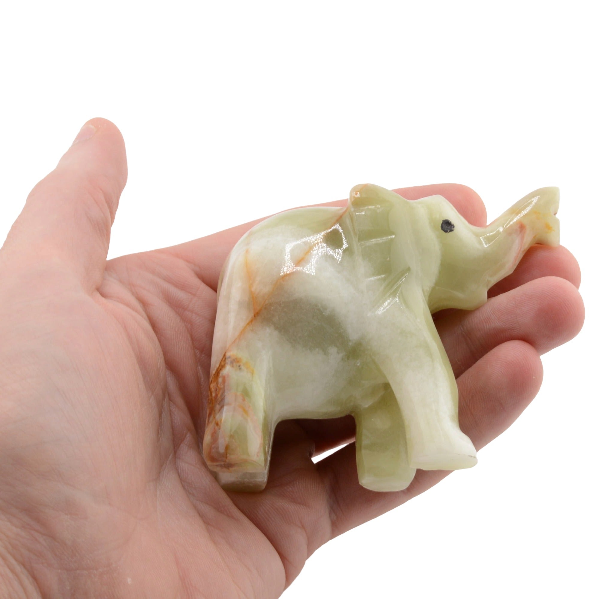Banded Calcite Elephant Carving
