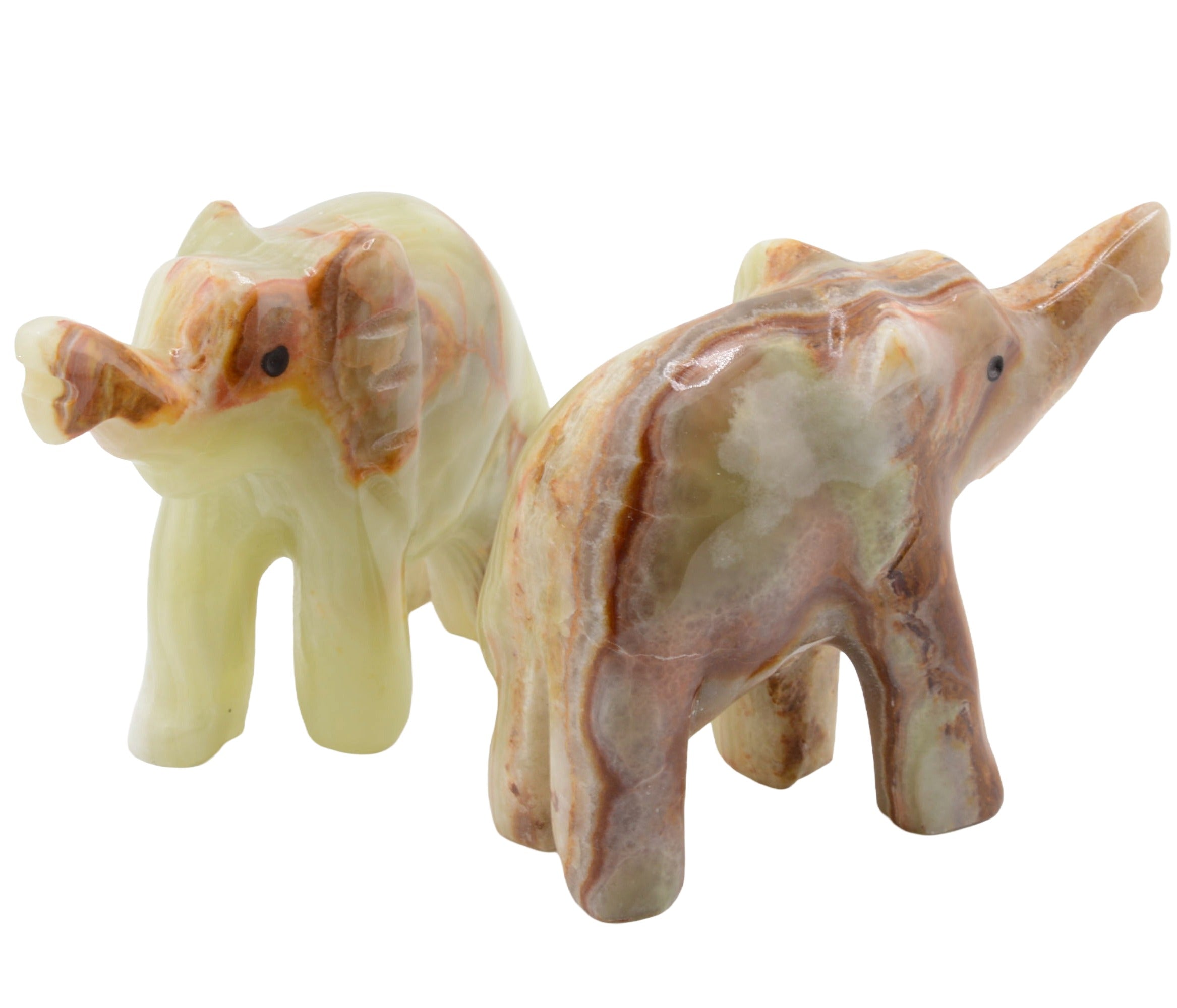 Banded Calcite Elephant Carving