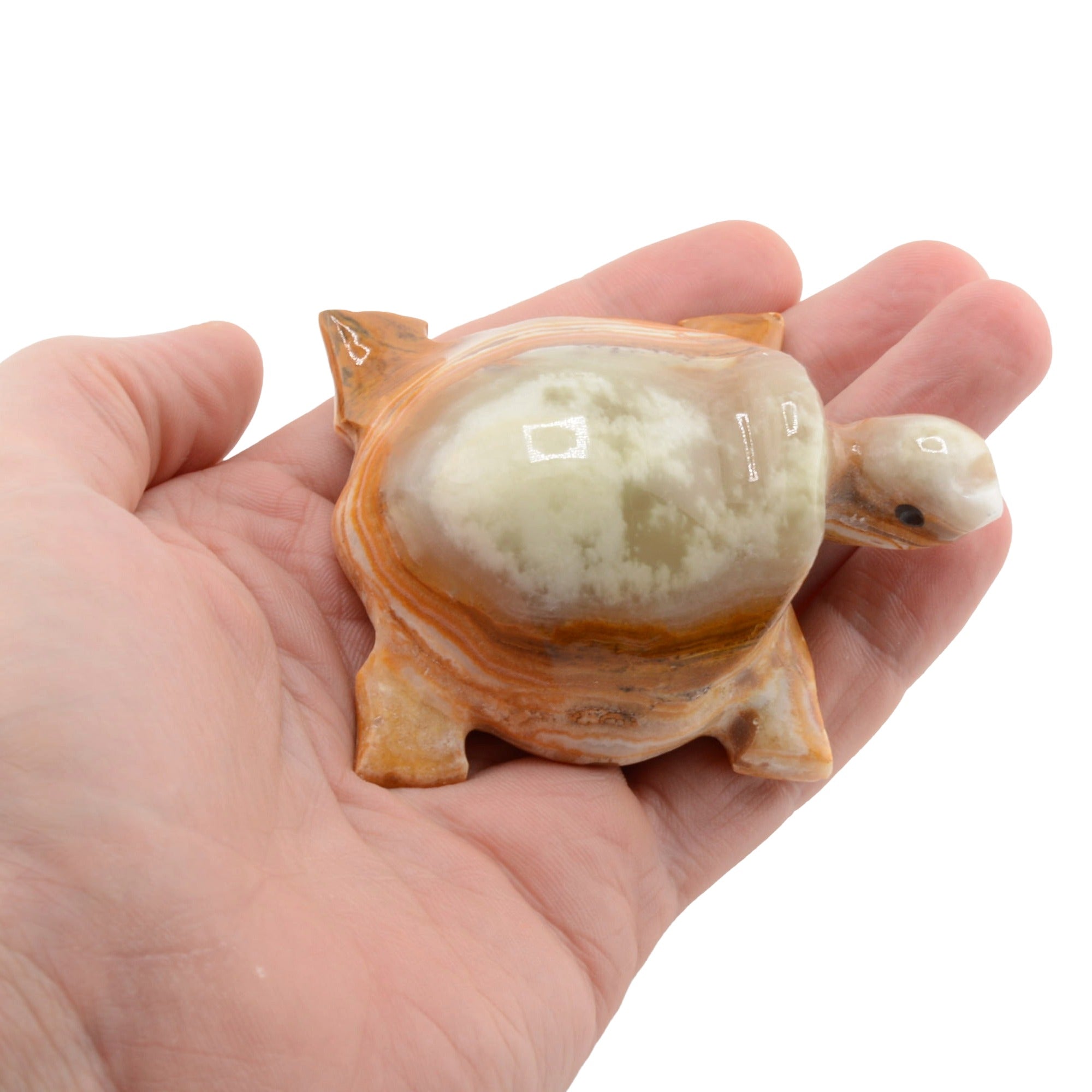 Banded Calcite Turtle Carving