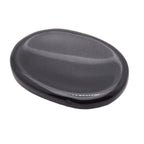 A smooth, polished black oval worry stone shown on a plain white background.