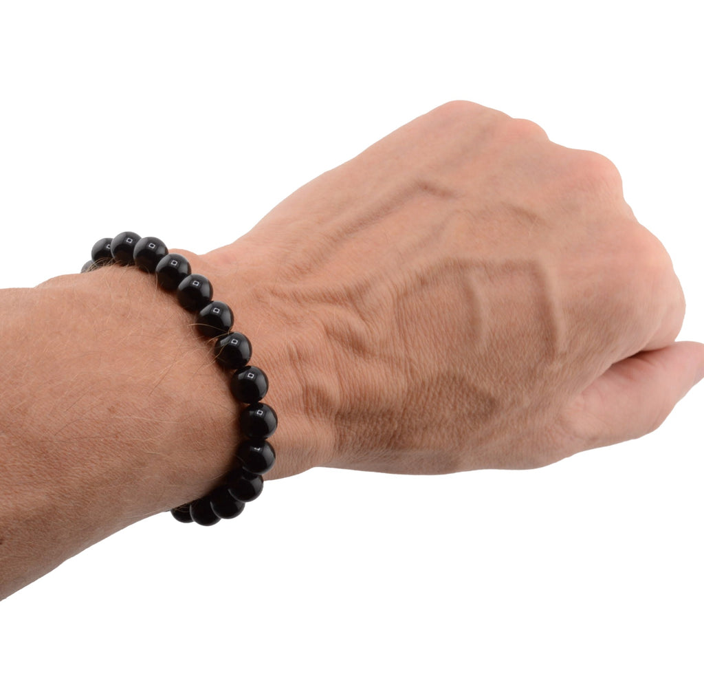Black Obsidian Gemstone 8mm Bead Bracelet