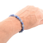Blue Quartz Gemstone 8mm Bead Bracelet