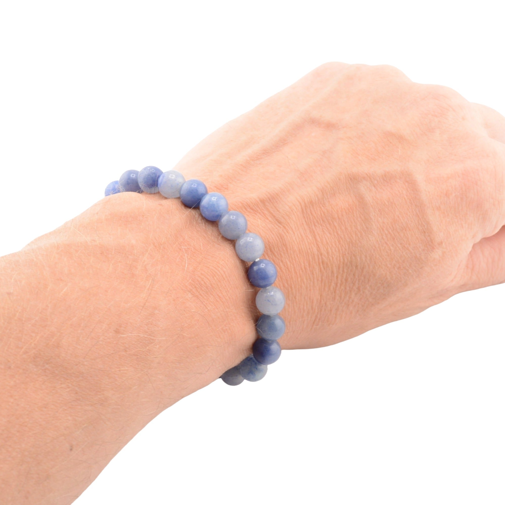 Blue Quartz Gemstone 8mm Bead Bracelet