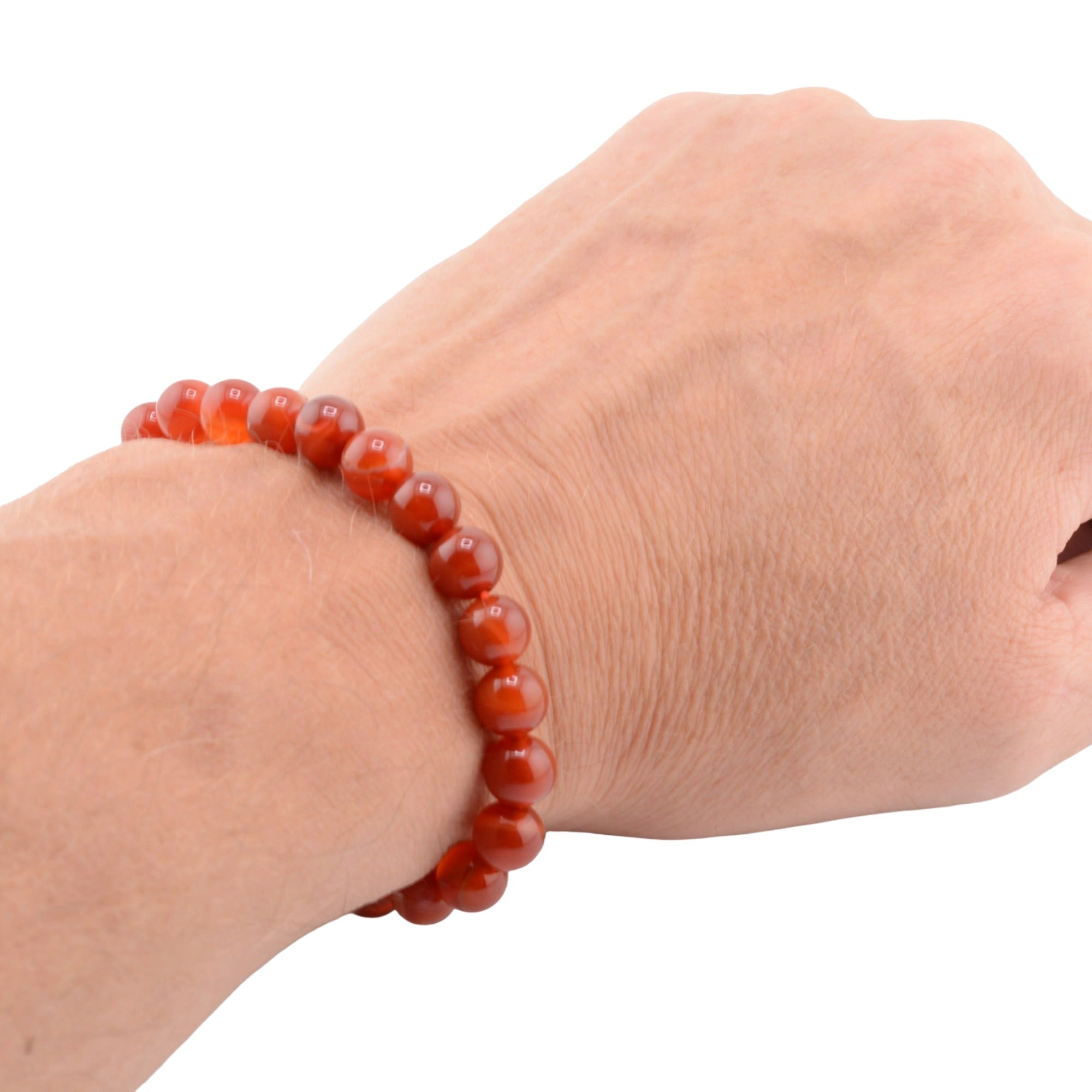 Carnelian Gemstone 8mm Bead Bracelet