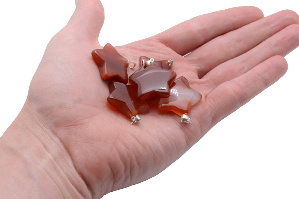 Carnelian Gemstone Star Pendant