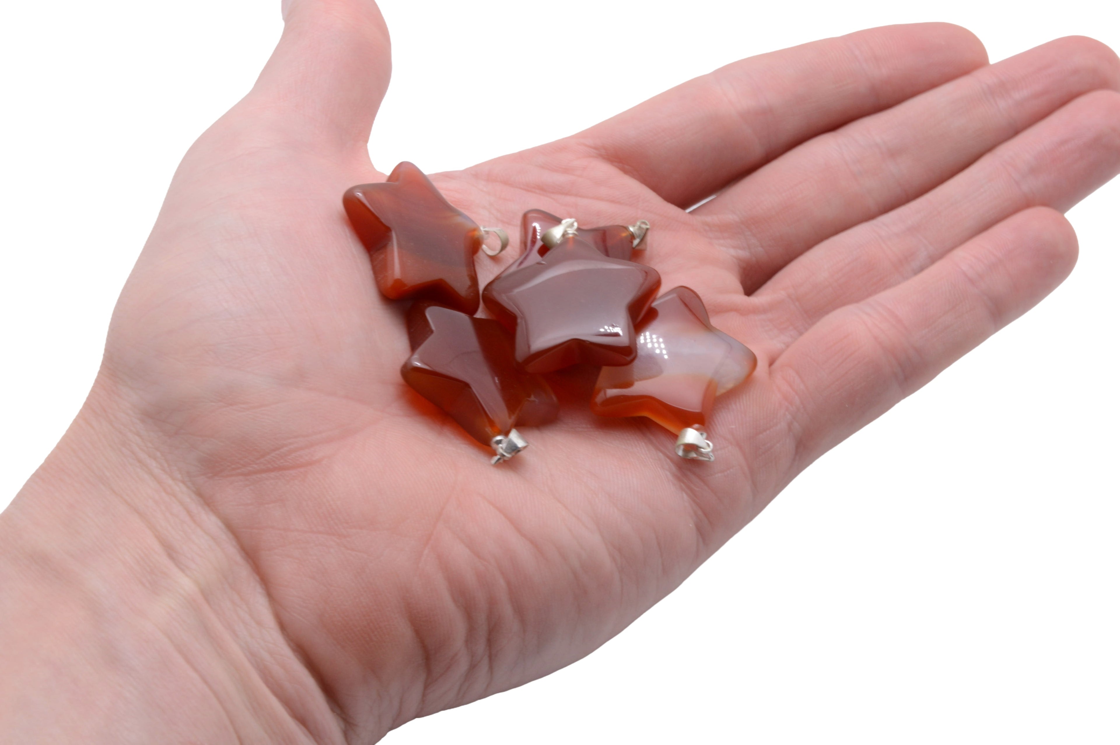 Carnelian Gemstone Star Pendant