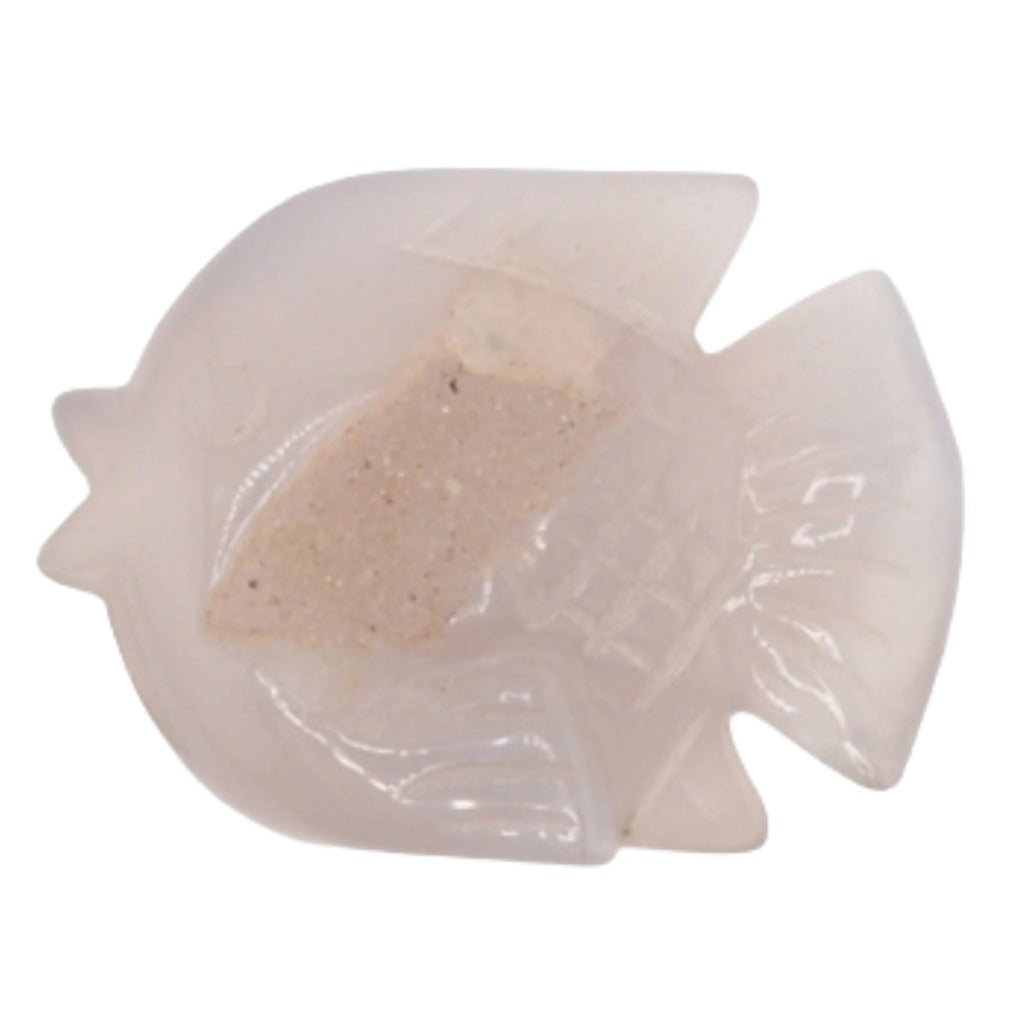Fish Druzy Agate Gemstone Carving - 5cm