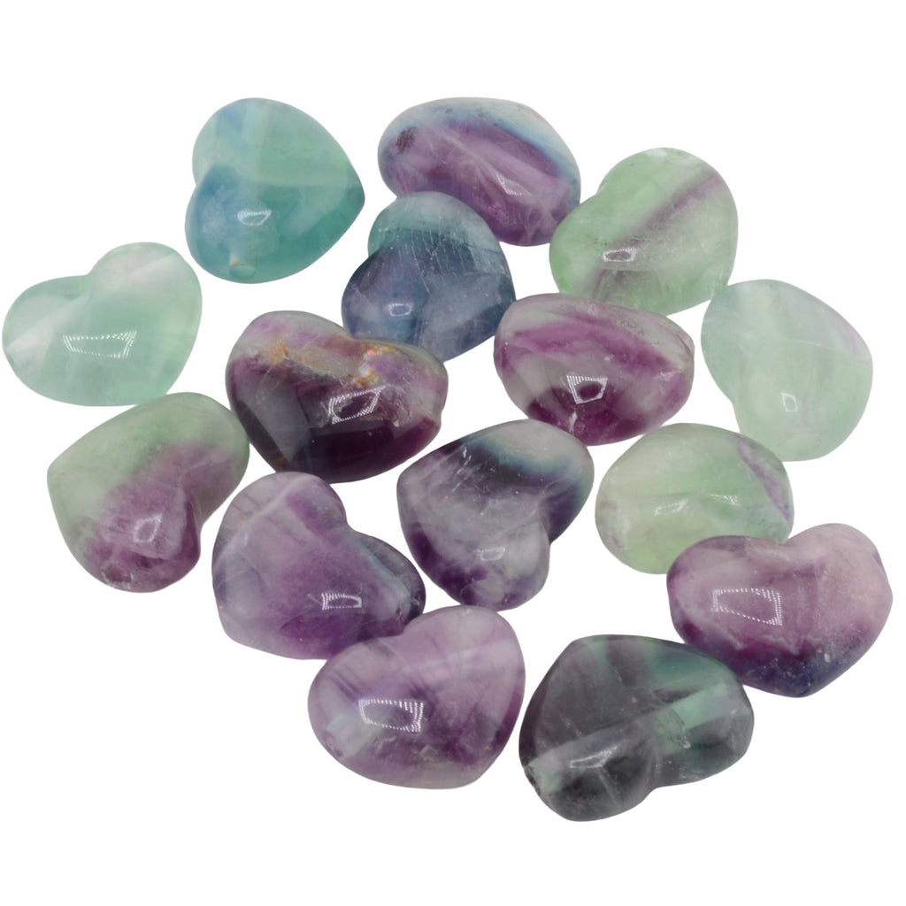 Fluorite Crystal Heart Pendant