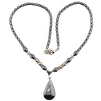 Hematite Crystal Teardrop & Bead Necklace