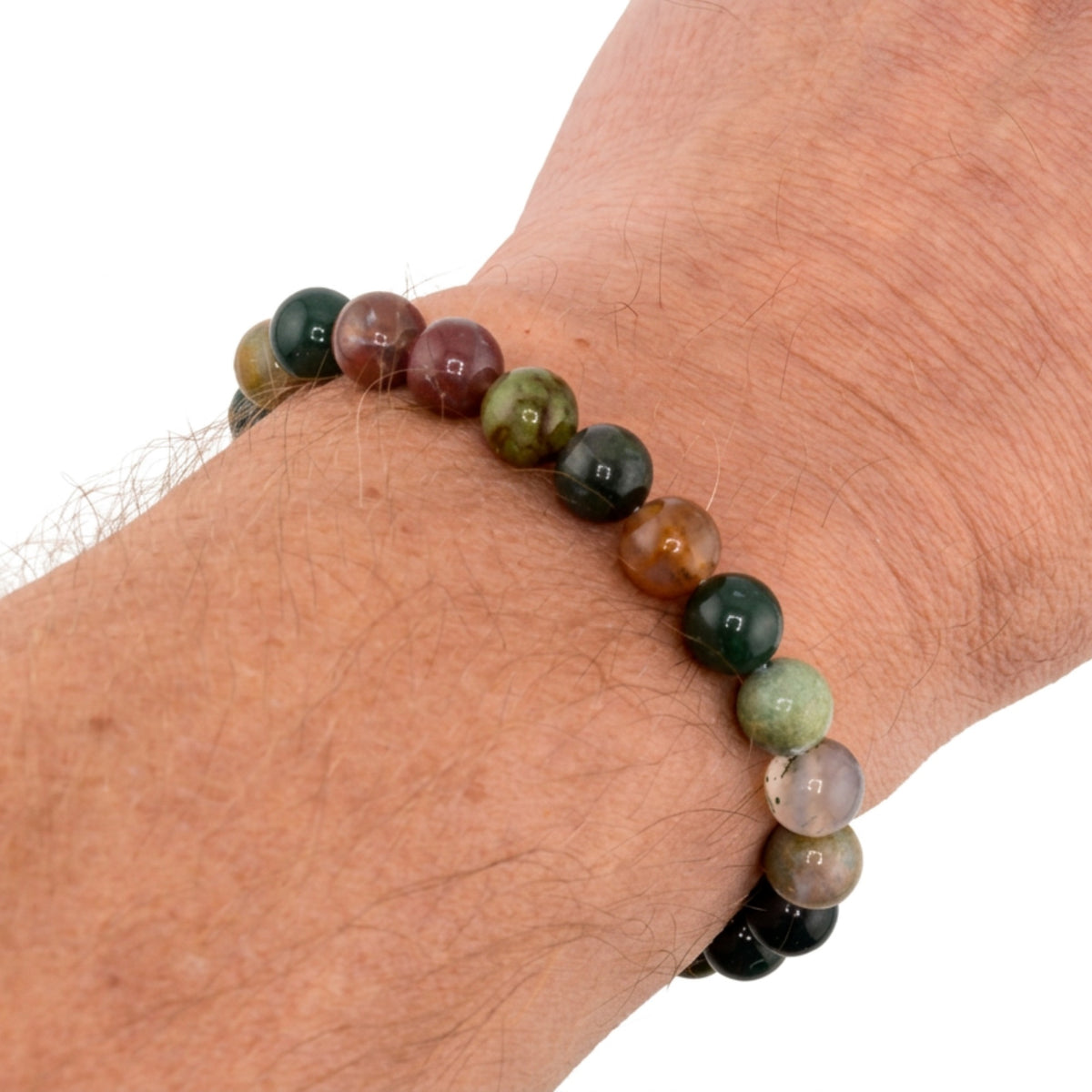 Indian Agate Gemstone 8mm Bead Bracelet