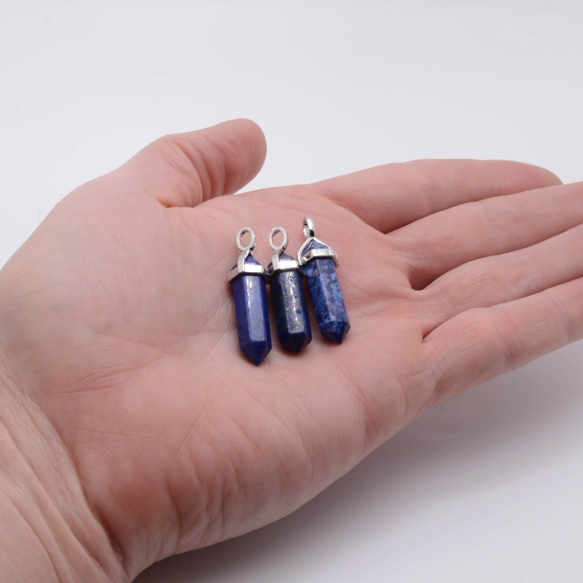 Lapis Lazuli Gemstone 32mm Double Point Pendant