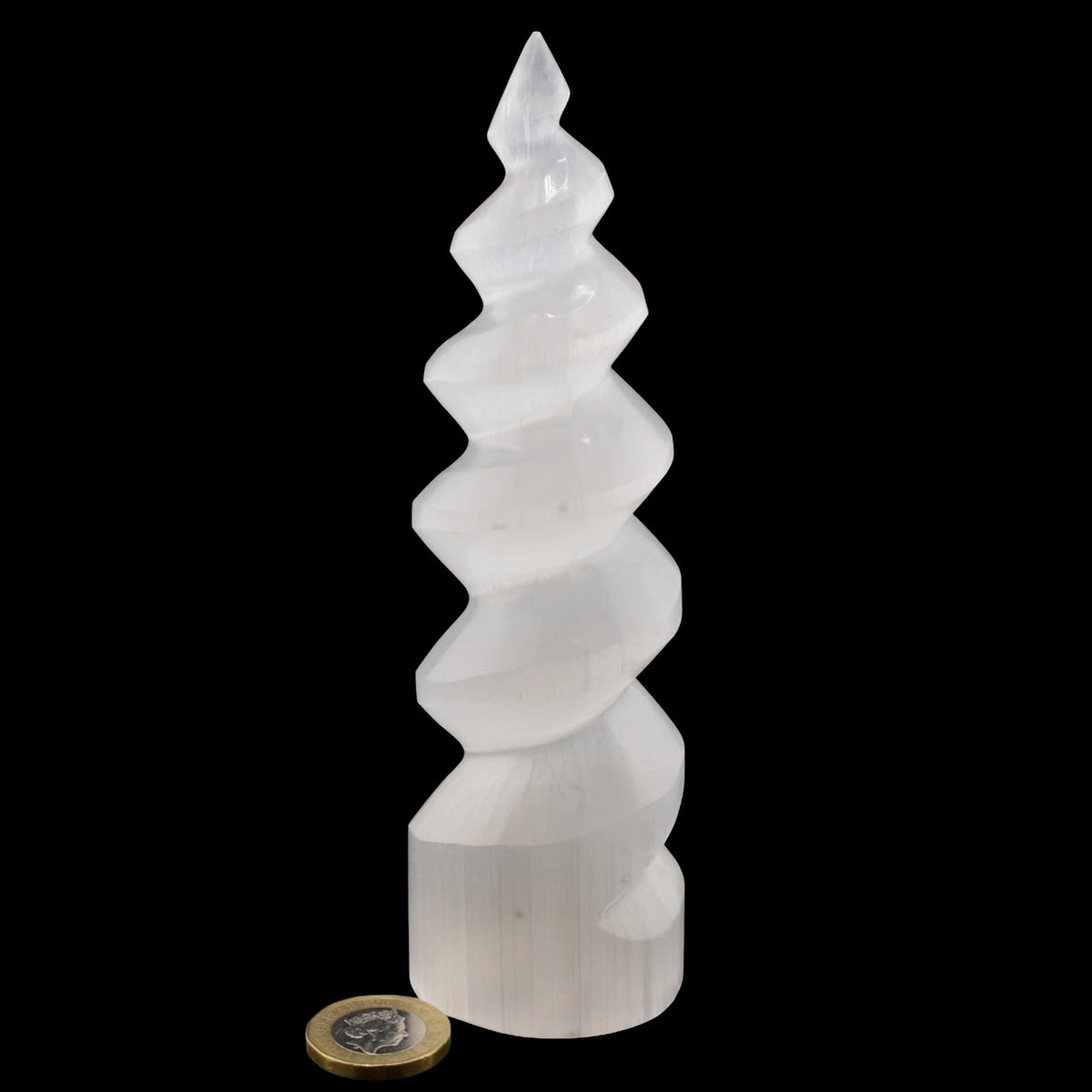 Selenite Unicorn Horn Carving - Large 140mm