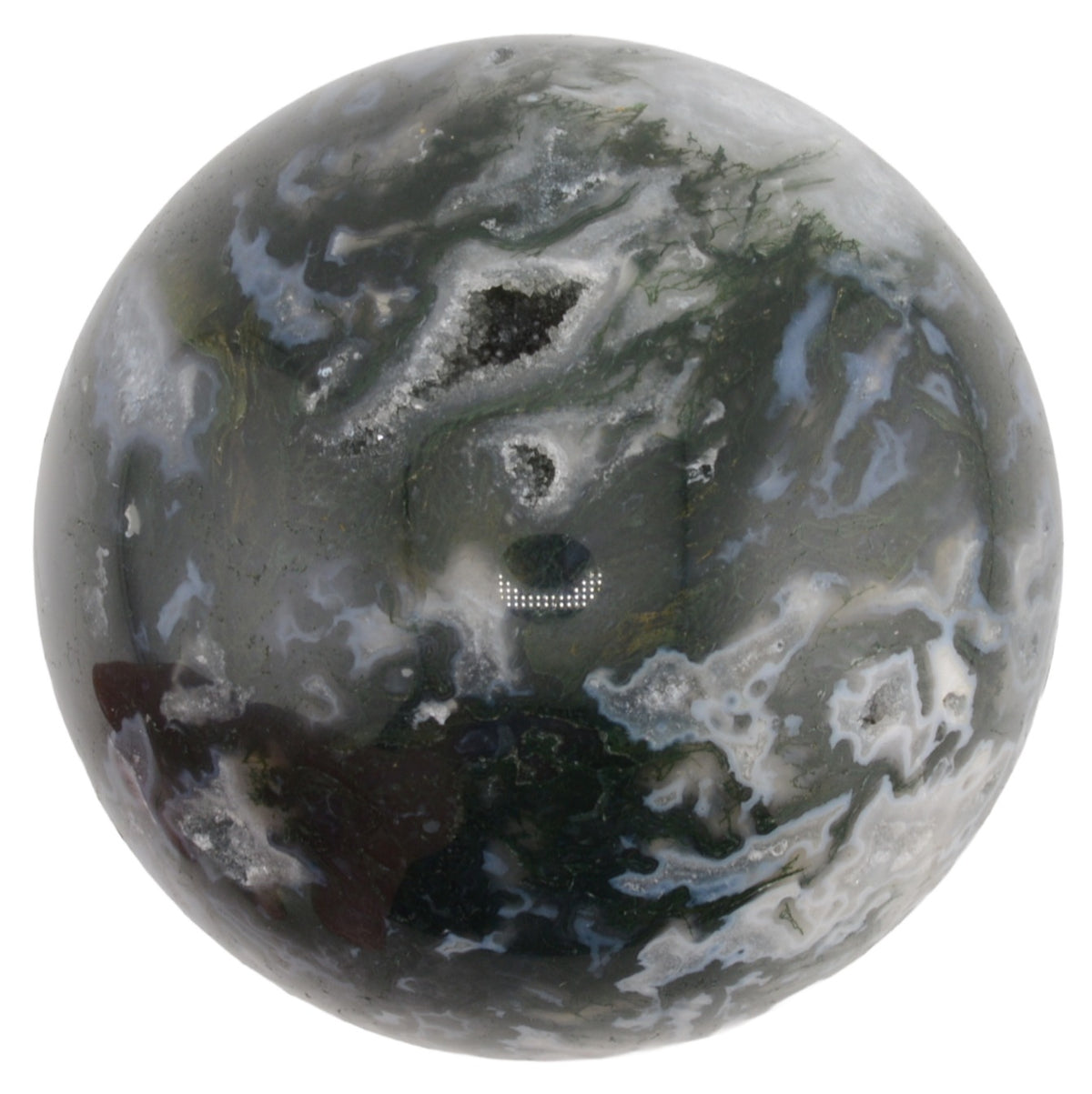 Moss Agate Crystal Sphere - 65mm