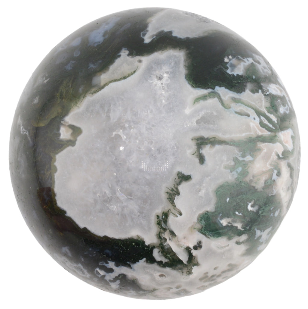 Moss Agate Crystal Sphere - 65mm