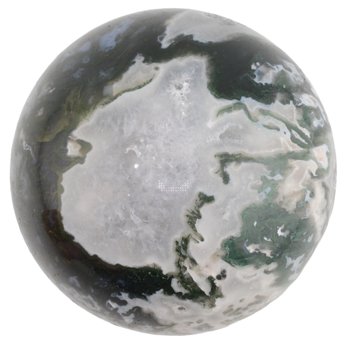 Moss Agate Crystal Sphere - 65mm
