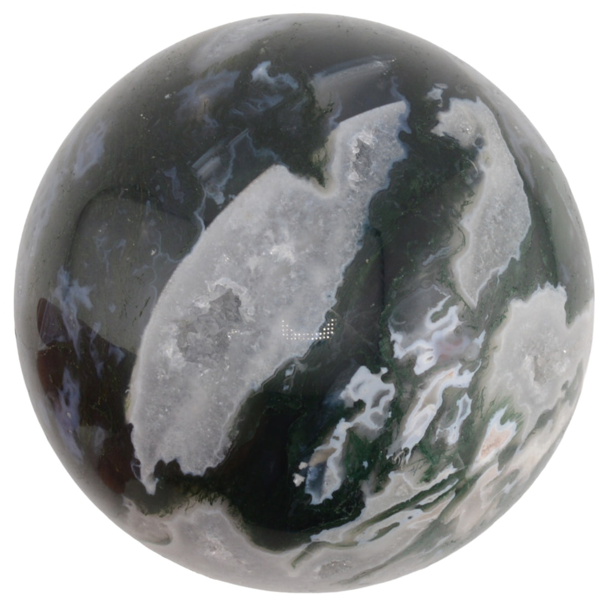 Moss Agate Crystal Sphere - 65mm