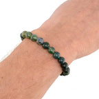 Moss Agate Gemstone 8mm Bead Bracelet