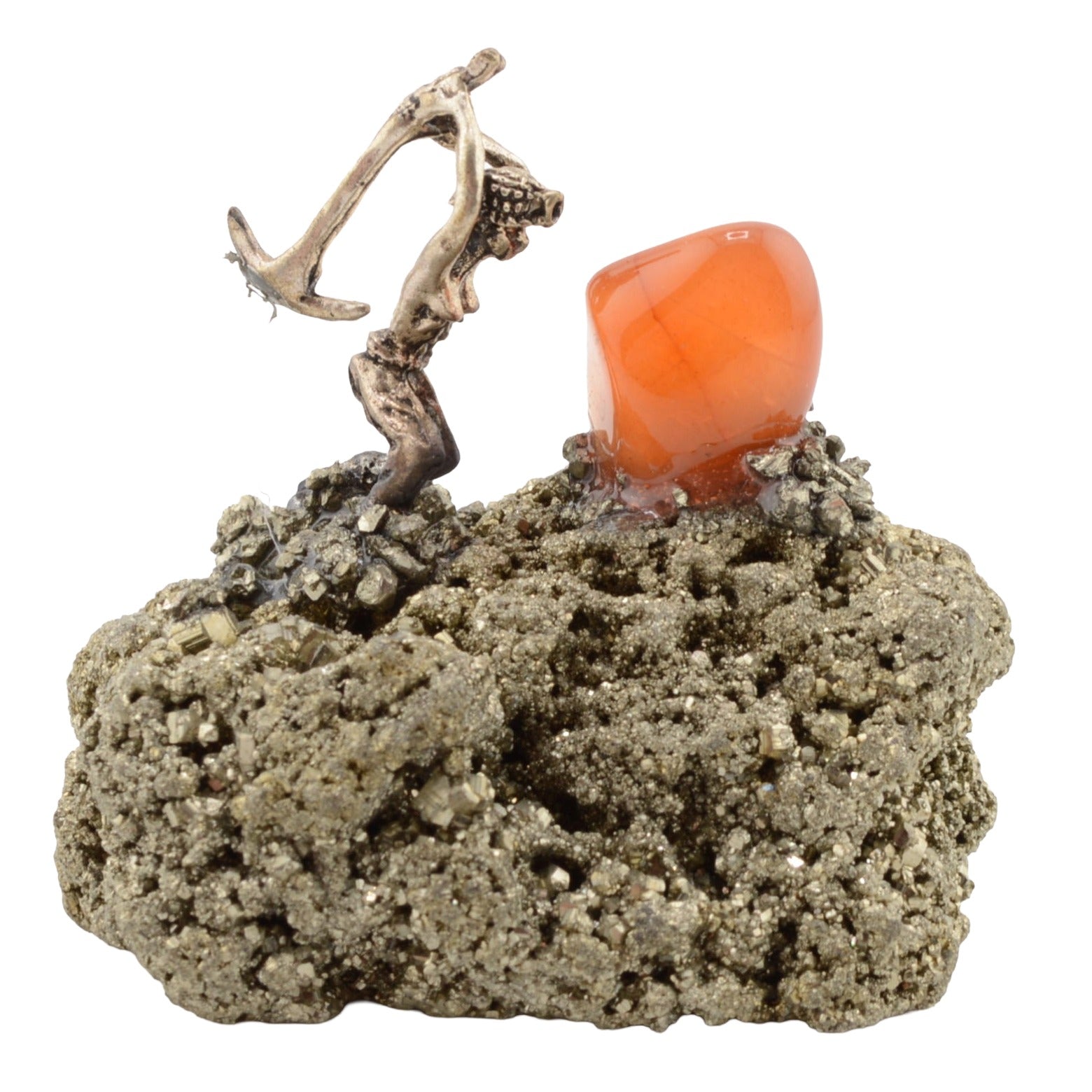 Miner Figurine on Pyrite
