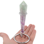 Fluorite Crystal Sceptre Point on Metal Stand