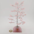 Rose Quartz Crystal Tree with Orgone Pyramid Base - 160 gemstone leaves
