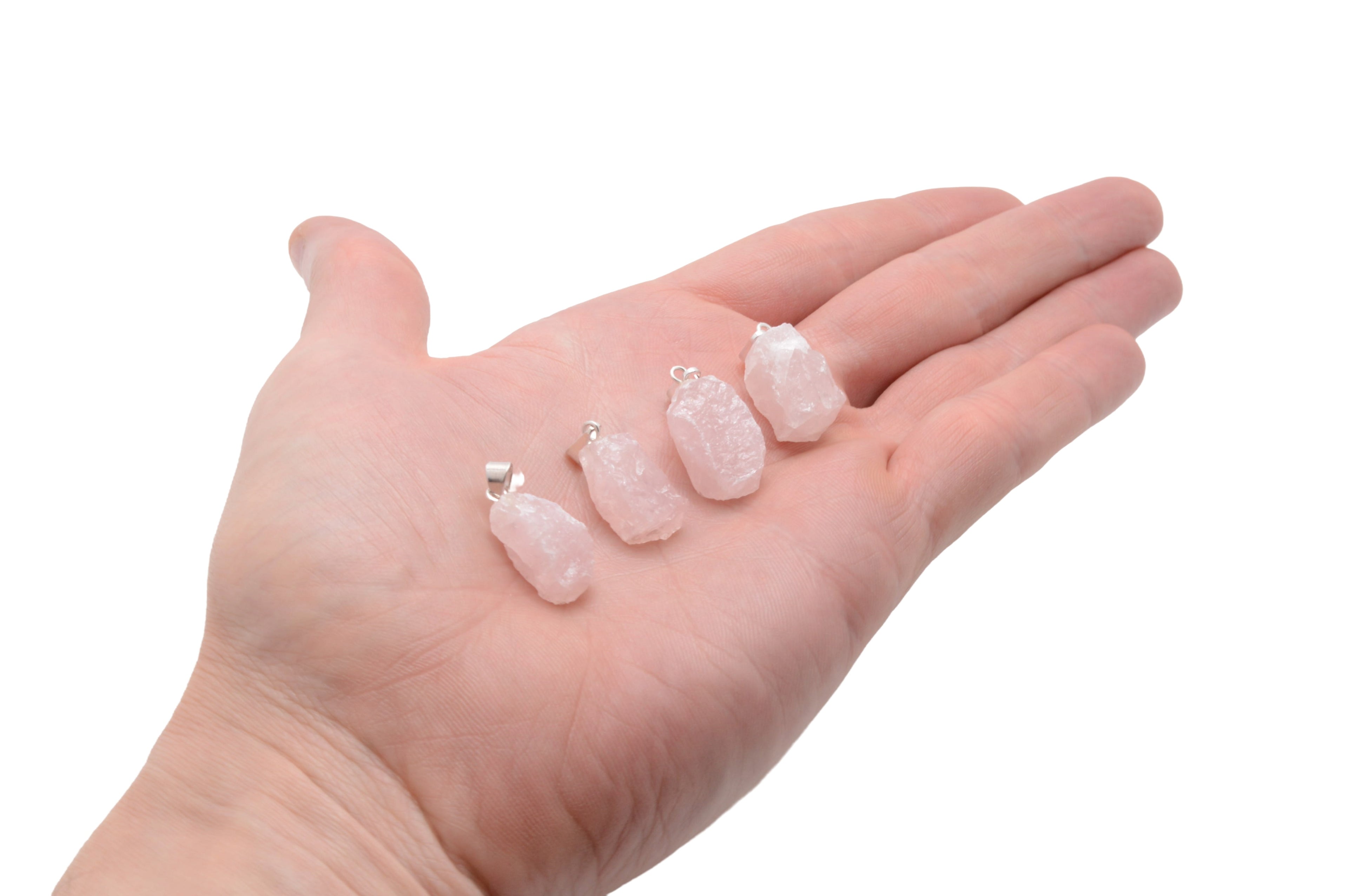 Rose Quartz Crystal Natural Gemstone Pendant