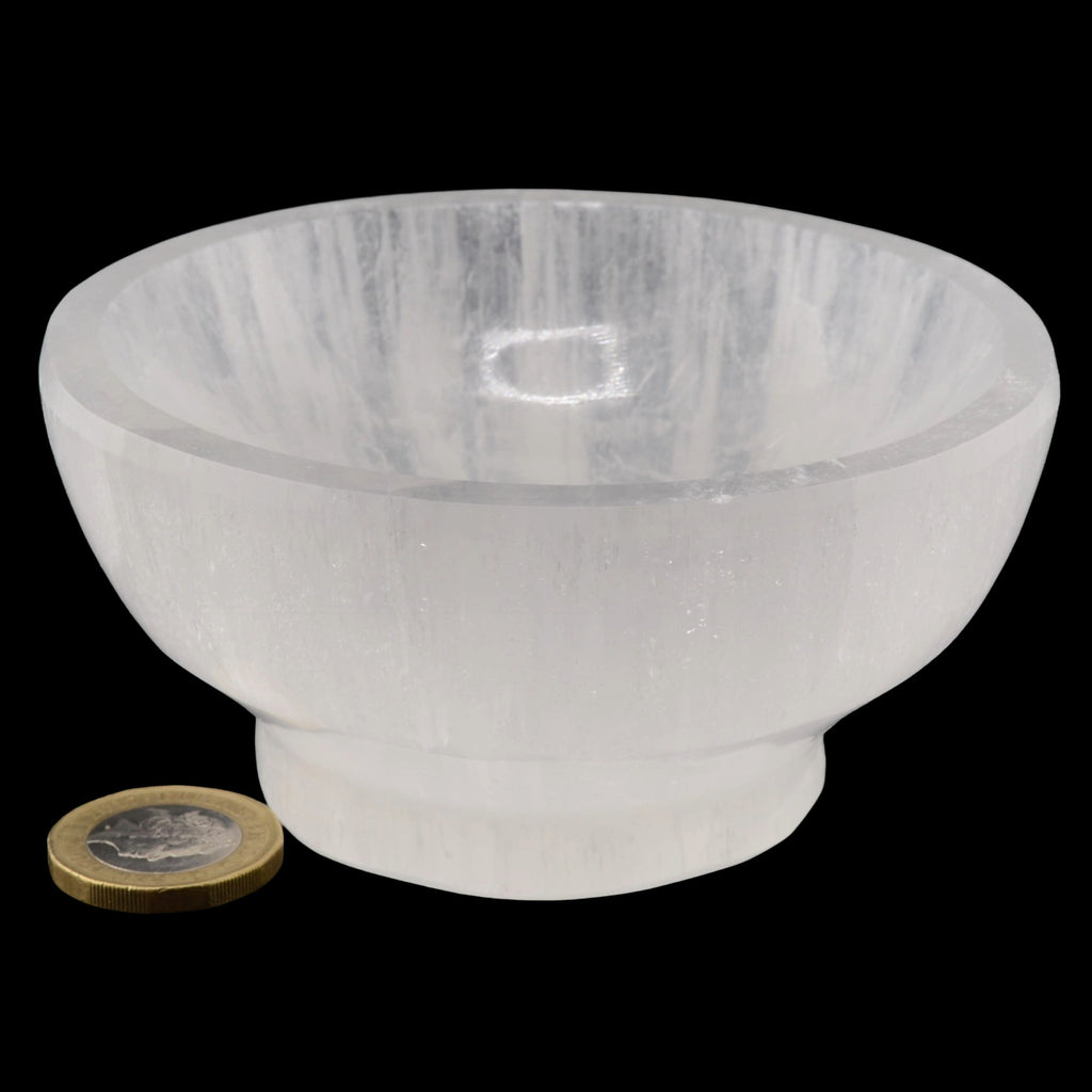 Selenite Bowl with Base Carving - 100mm