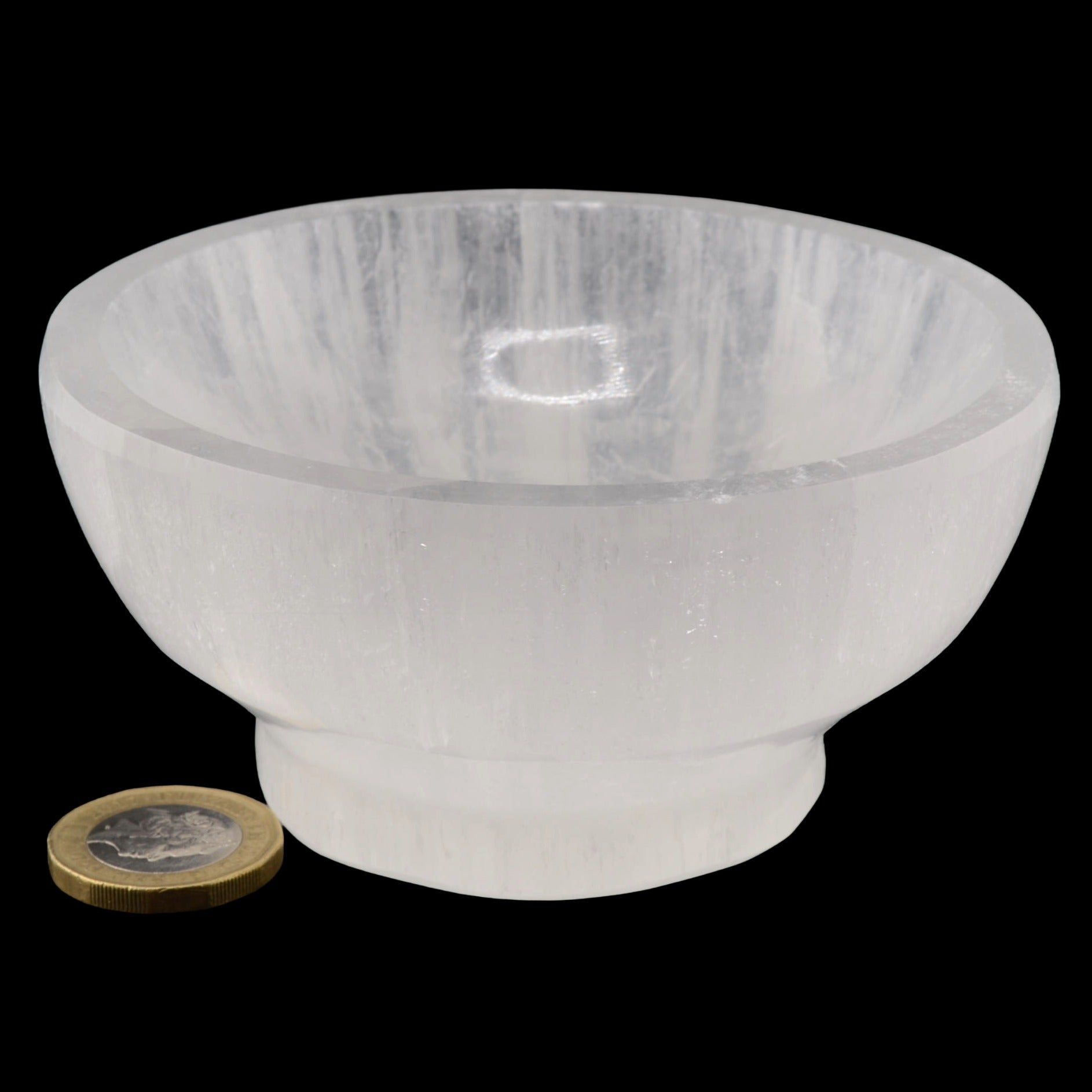 Selenite Bowl with Base Carving - 100mm