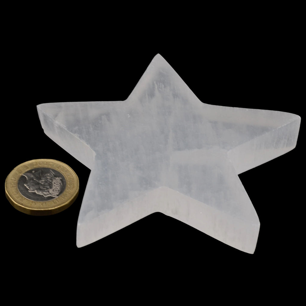 Selenite Flat Star Carving - approx 80mm