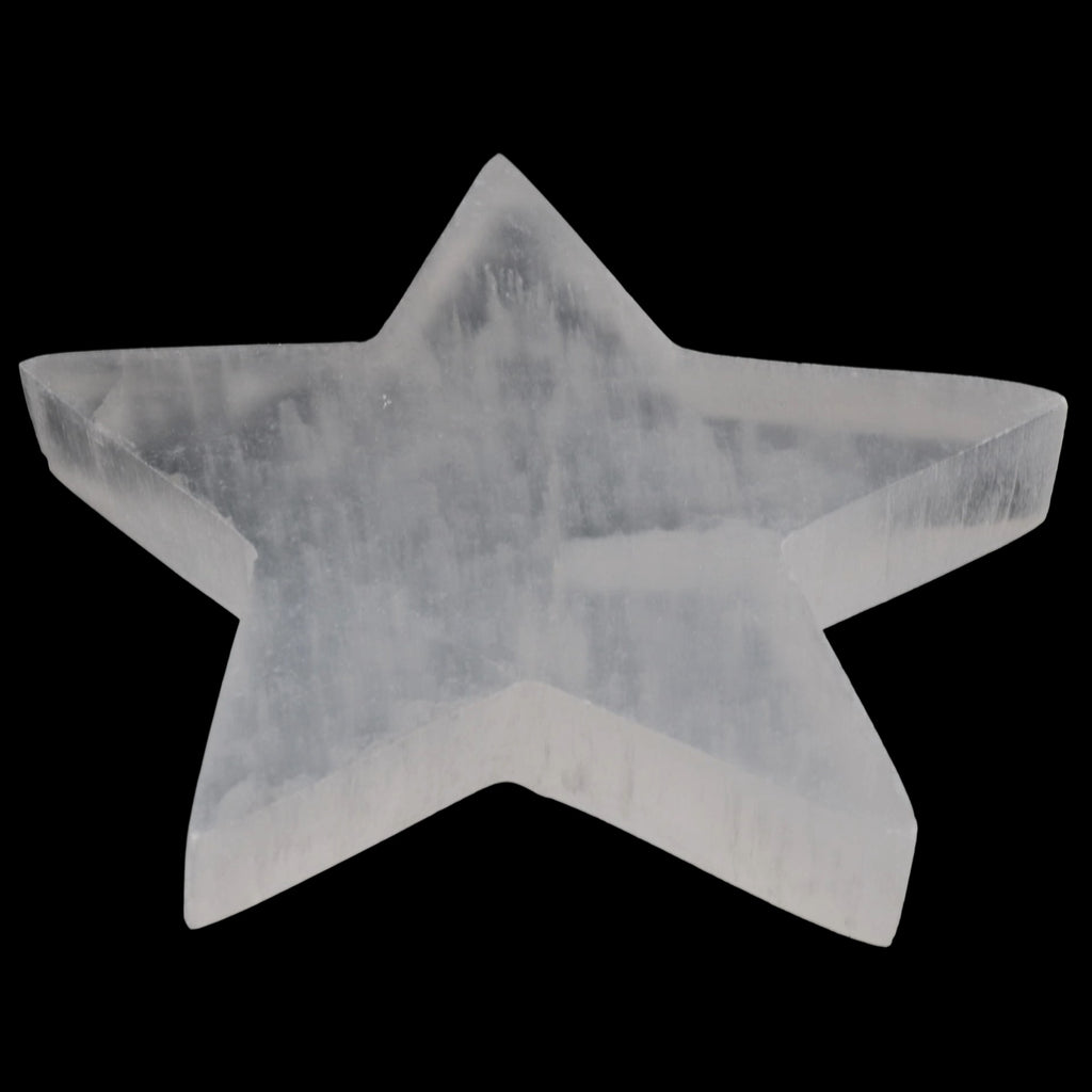 Selenite Flat Star Carving - approx 80mm