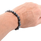 Snowflake Obsidian Gemstone 8mm Bead Bracelet