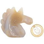 Unicorn Druzy Agate Gemstone Carving - 5cm