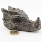 Yooperlite Gemstone Dragon Head Carving - 100mm