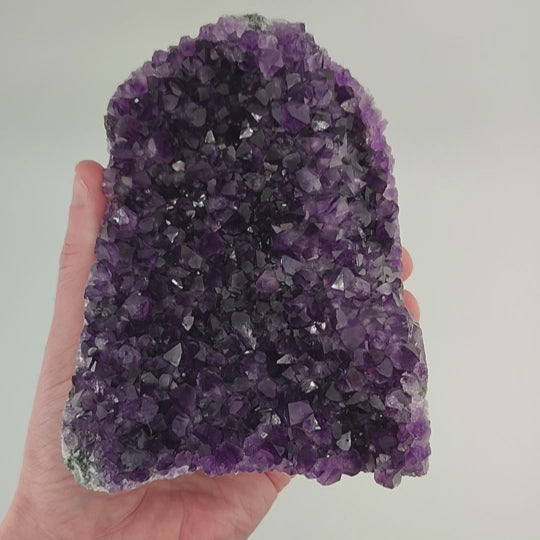 A+ Uruguayan Amethyst Druzy Crystal Cluster with Cut Base - Large 1.5Kg