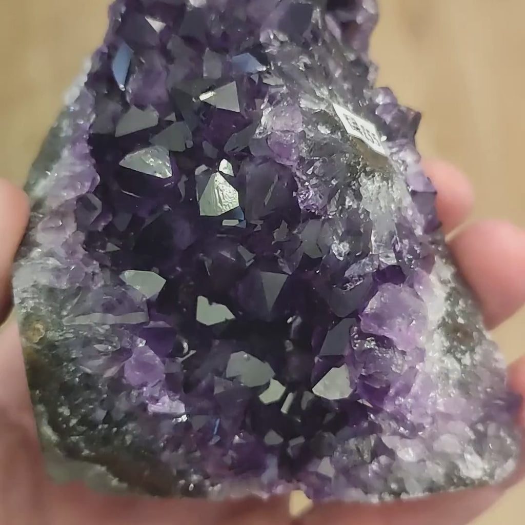 A+ Uruguayan Amethyst Crystal Cluster with Cut Base