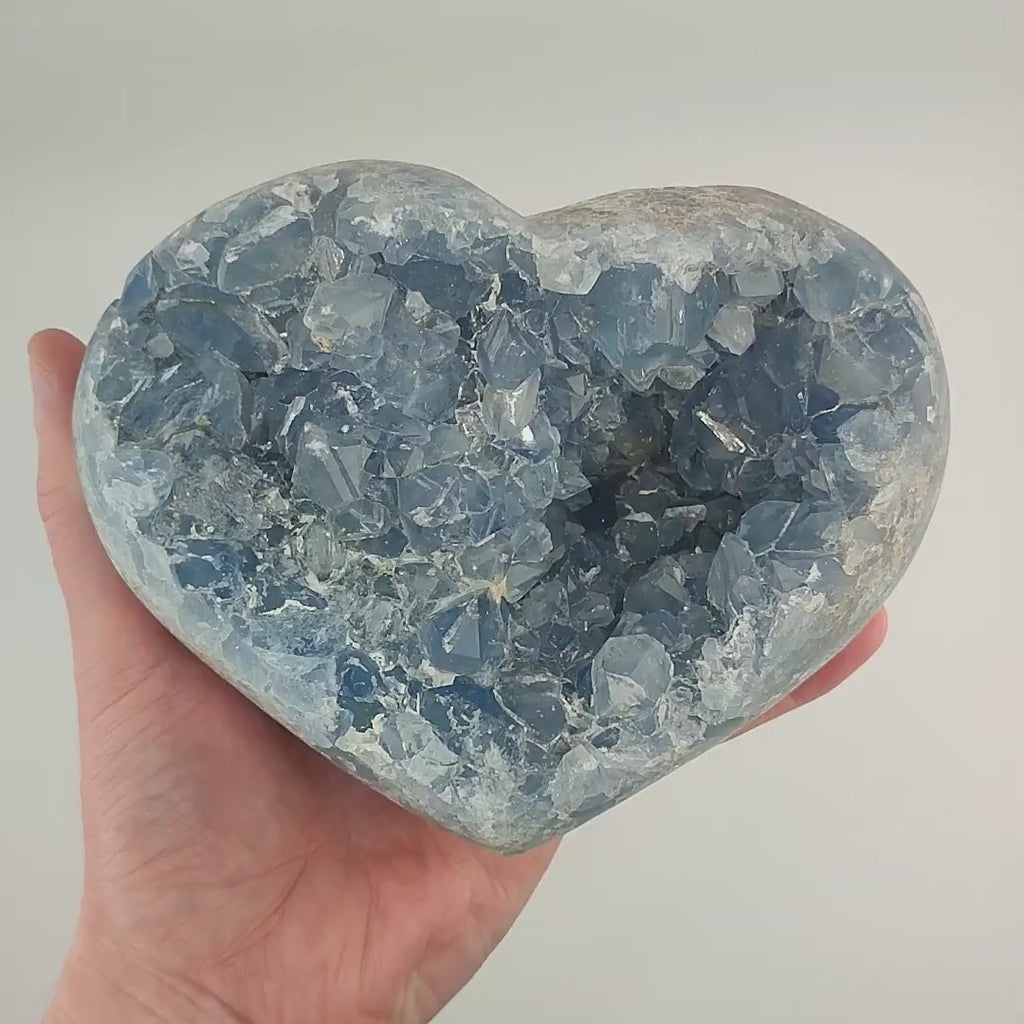 Celestite Crystal Geode Heart - VERY LARGE 3.7Kg