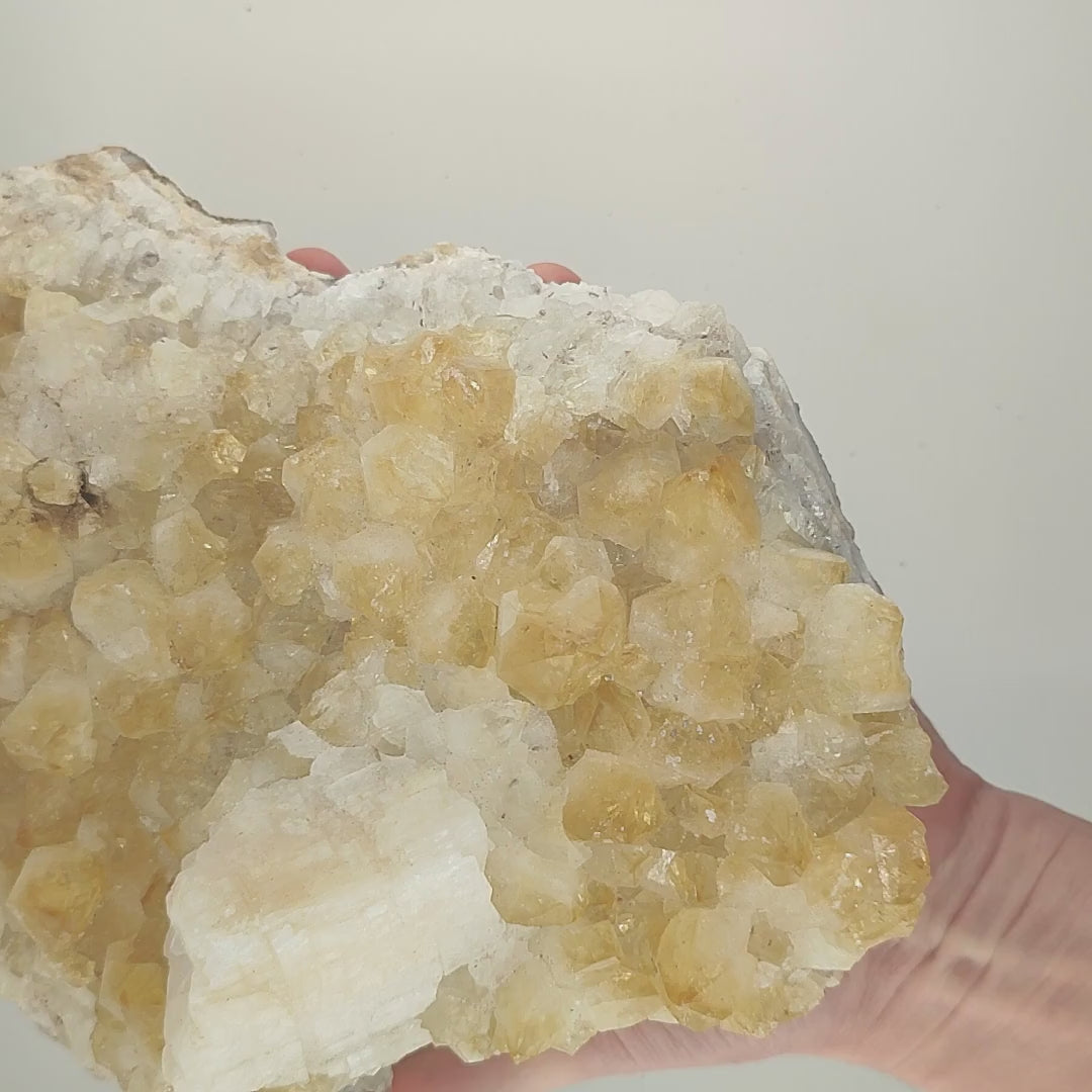 Large Citrine Cluster (heat treated) with calcite - 4Kg!