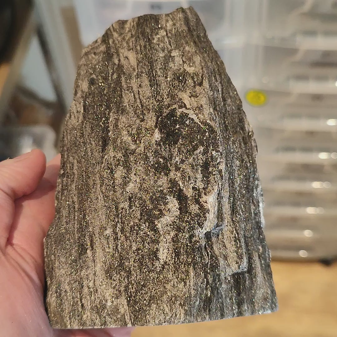 Large Black Mica Rough Freeform Specimen - 145mm, 1.65Kg