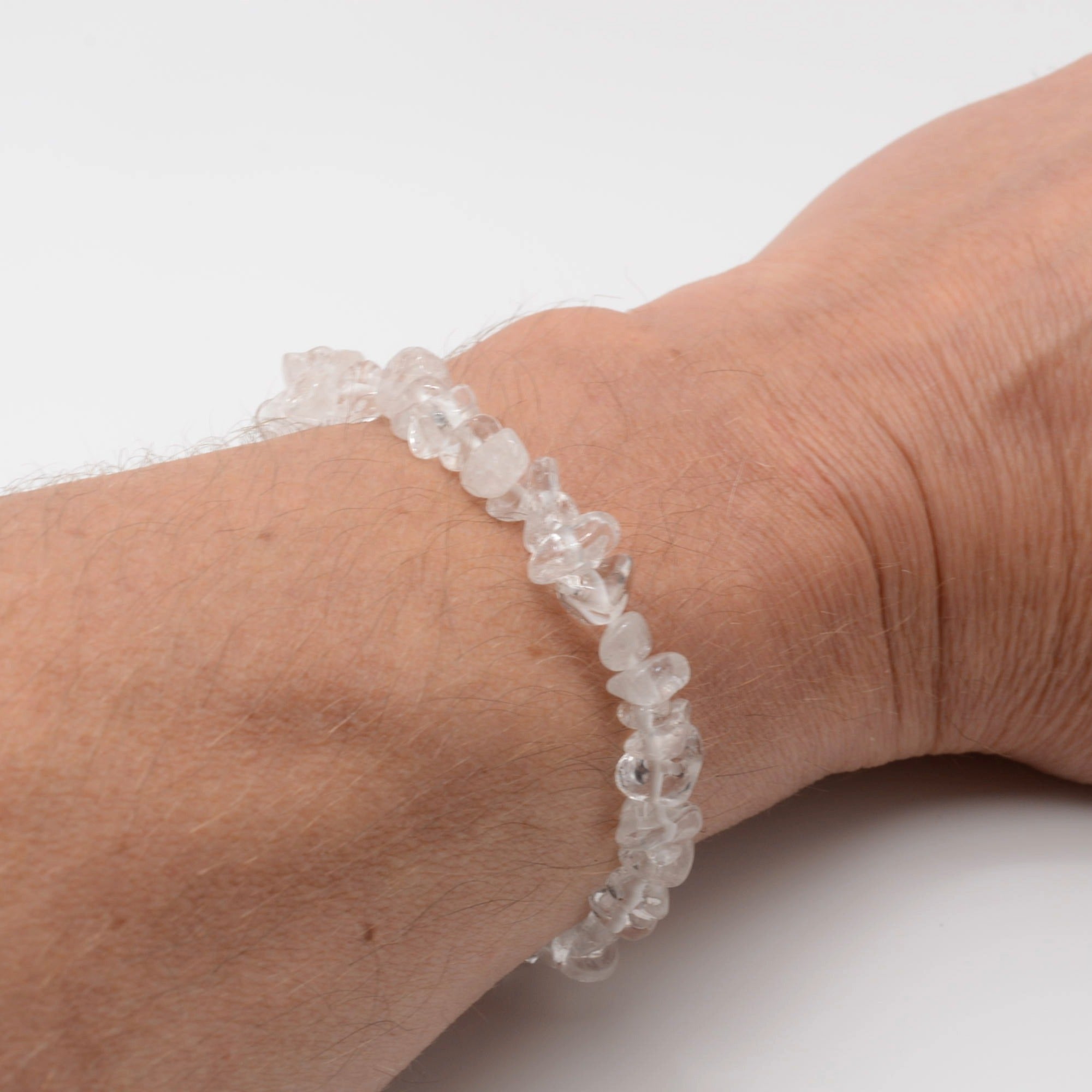 Clear Quartz Crystal Gemstone Chip Bracelet
